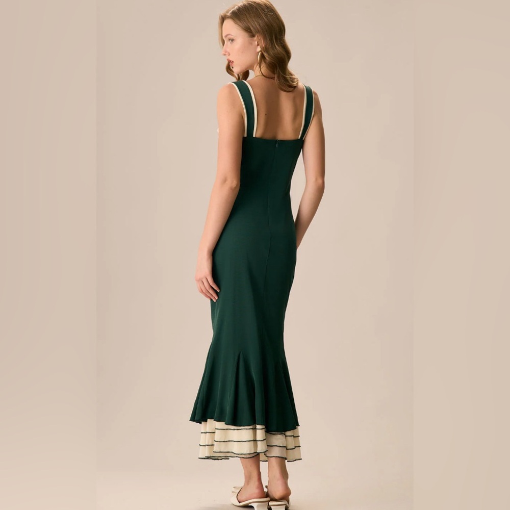 RIHOAS Green and Cream Maxi Dress - Picture 5 of 6